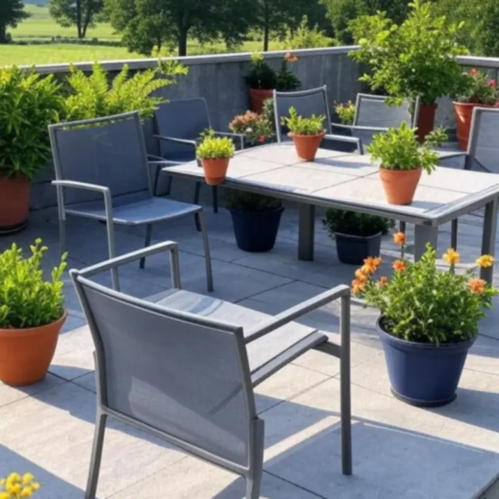 Nowoczesny taras przy domu jednorodzinnym