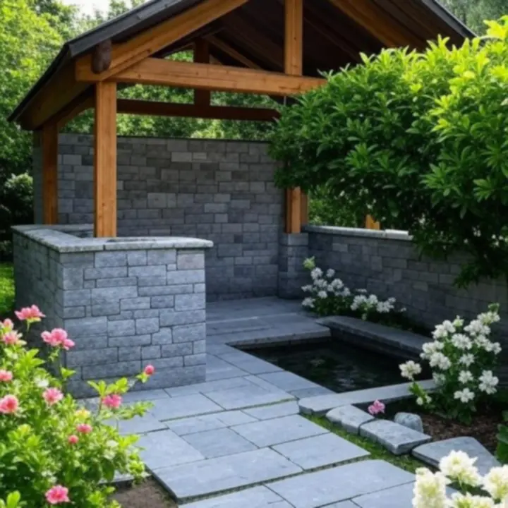 Rozbudowana strefa wypoczynku w ogrodzie